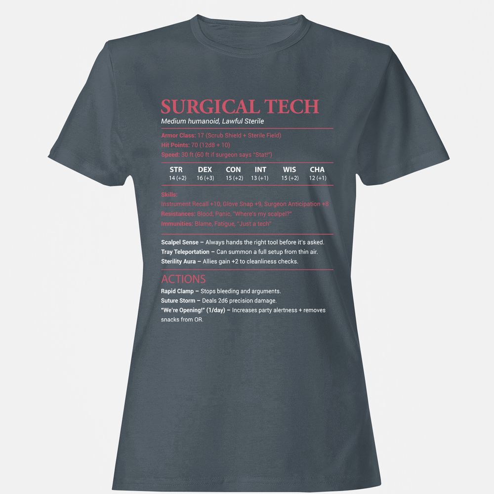 Surgical Tech Women's T-Shirt - Charcoal - 3