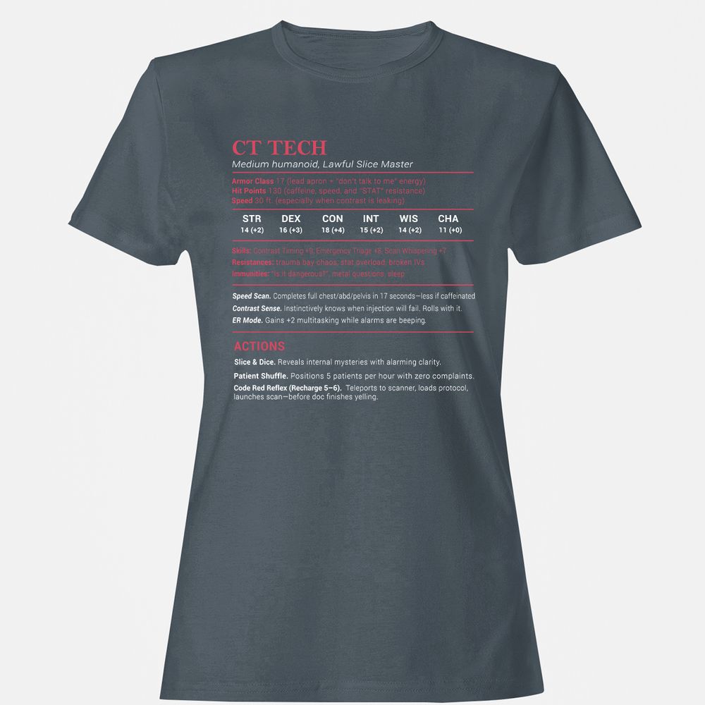 CT Tech Stats Women's T-Shirt - Charcoal - 3