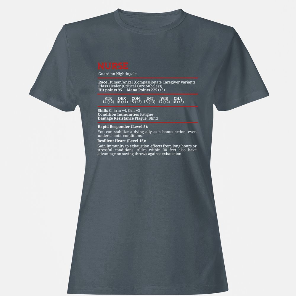 Nurse Stats Women's T-Shirt - Charcoal - 3