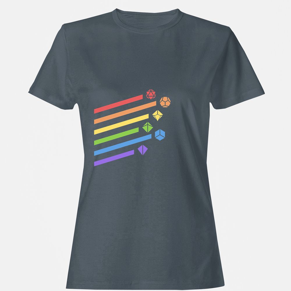 Rainbow Dice Set Women's T-Shirt - Charcoal - 3