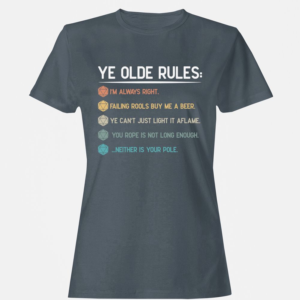 Dungeon Master Rules – Ye Olde RPG Women's T-Shirt - Charcoal - 3