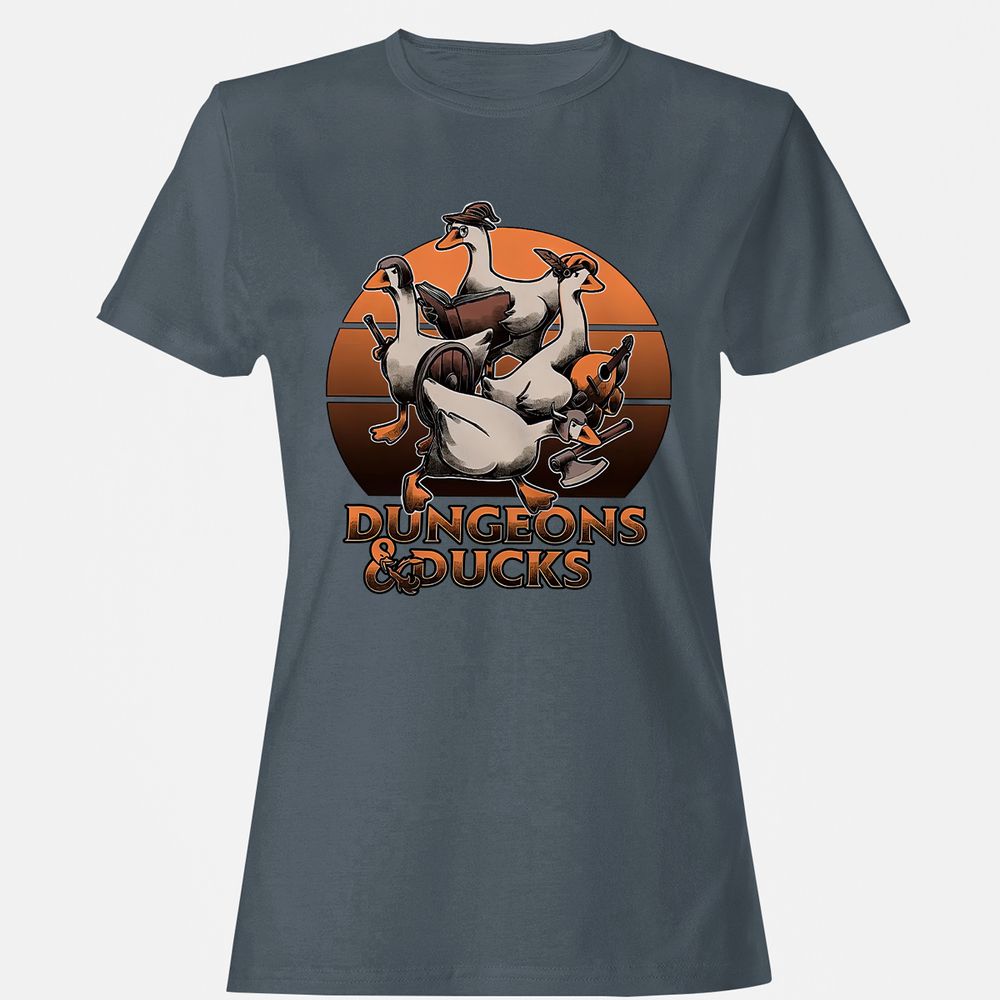 Dungeons And Ducks Women's T-Shirt - Charcoal - 3