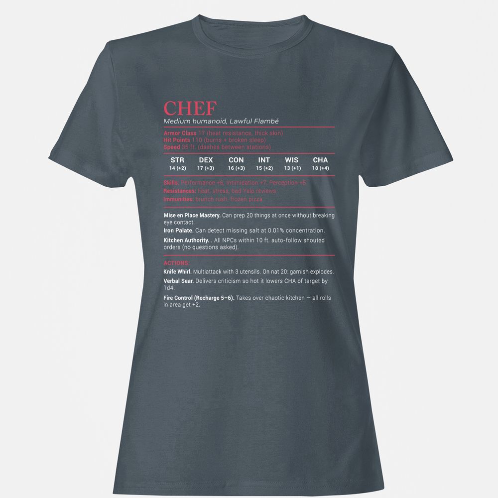 Chef Stats Women's T-Shirt - Charcoal - 3