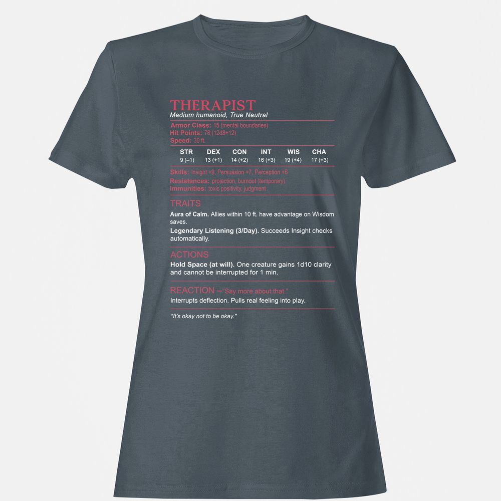 Therapist Stats Women's T-Shirt - Charcoal - 3