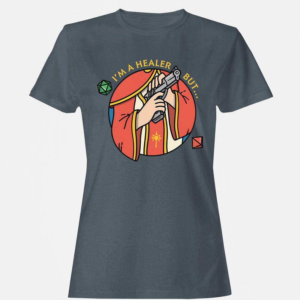 I'm A Healer But Women's T-Shirt - Charcoal - 3