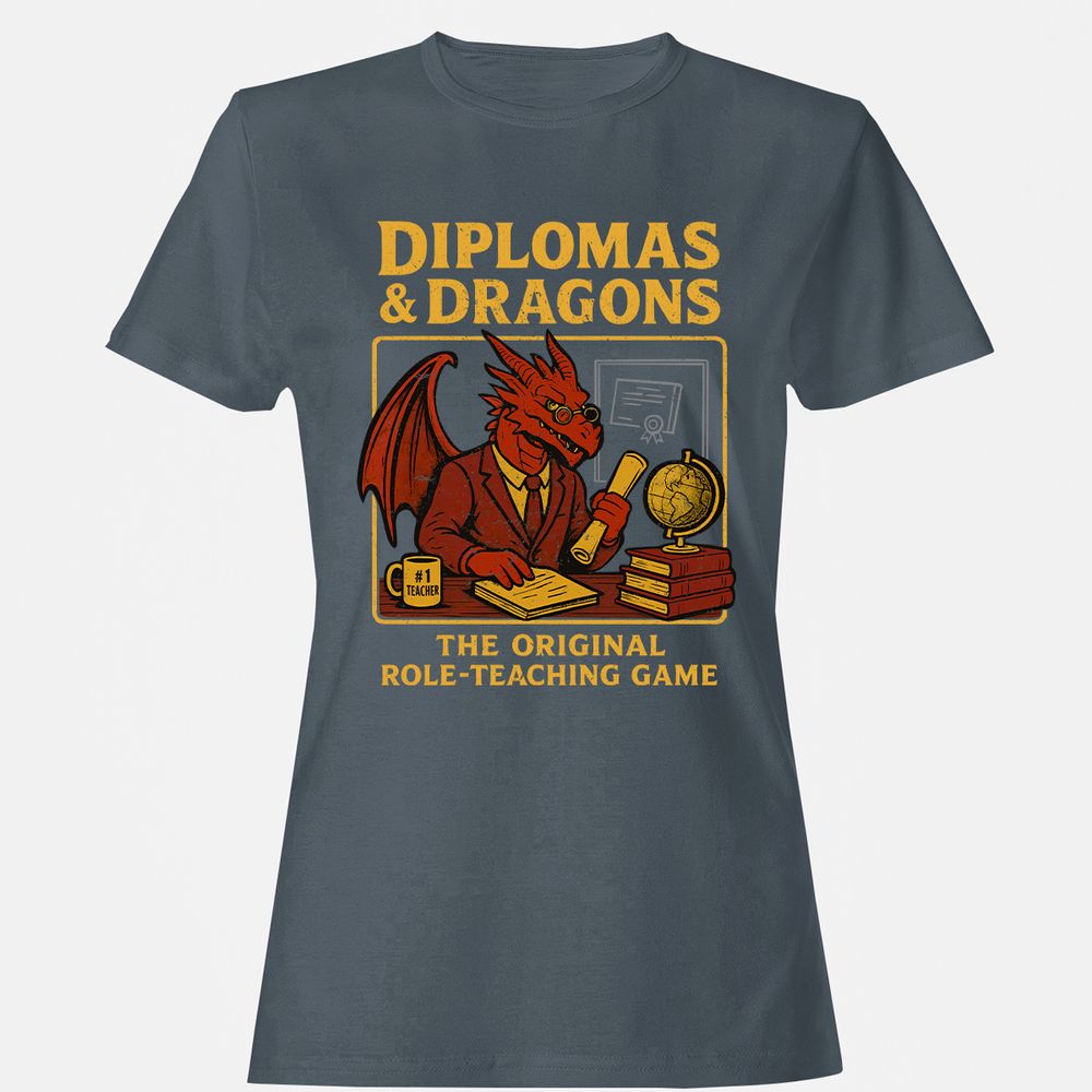 Diplomas & Dragons Women's T-Shirt - Charcoal - 3