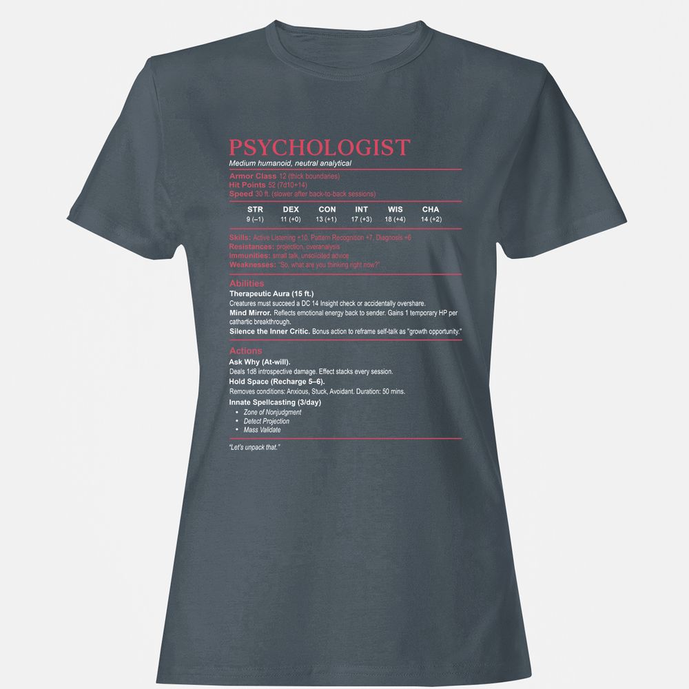 Psychologist Stats Women's T-Shirt - Charcoal - 3