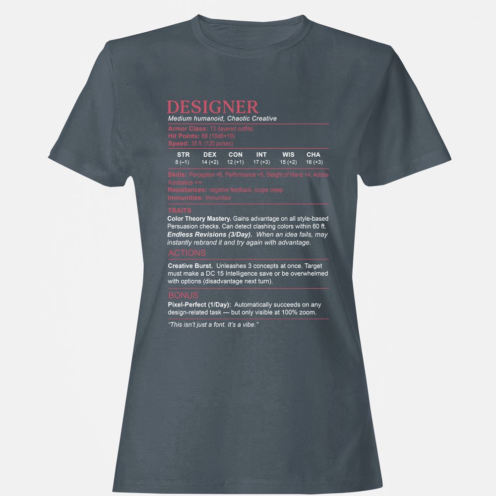 Designer Stats Women's T-Shirt - Charcoal - 3