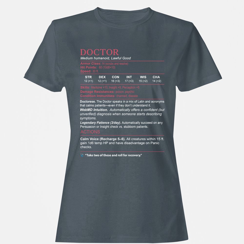 Doctor Stats Women's T-Shirt - Charcoal - 3