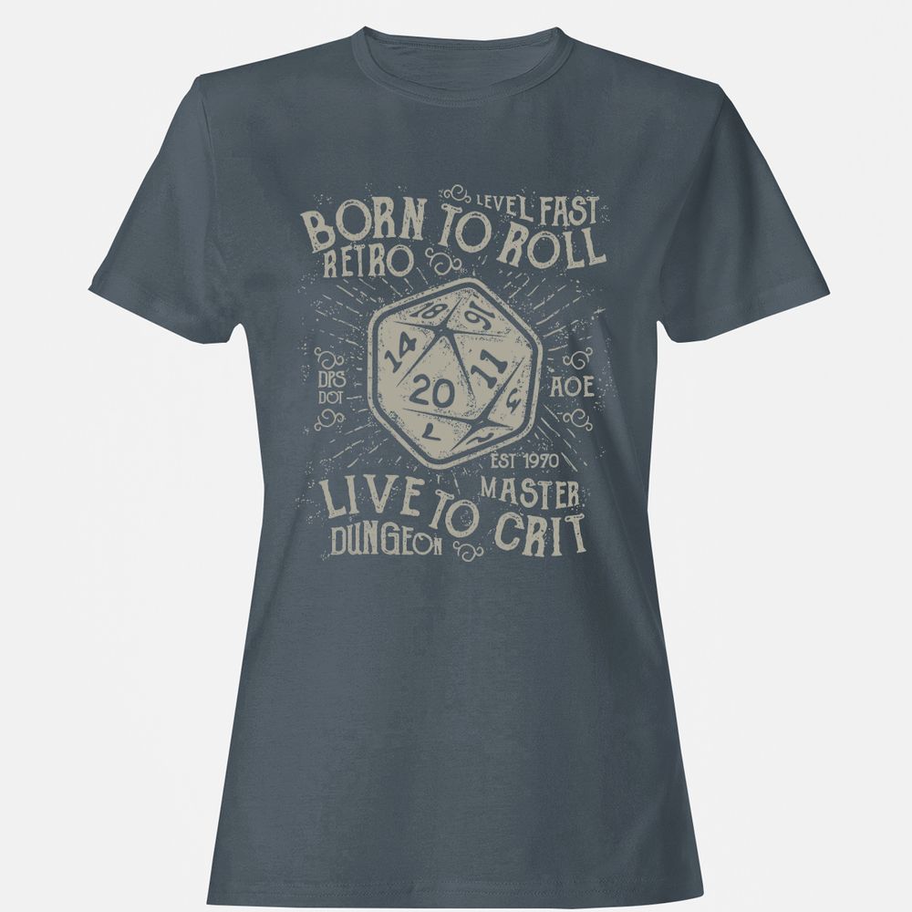 Born To Roll Live To Crit Women's T-Shirt - Charcoal - 3