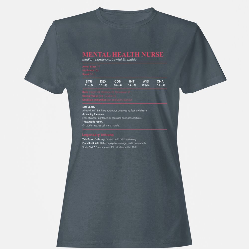 Mental Health Nurse Stats Women's T-Shirt - Charcoal - 3