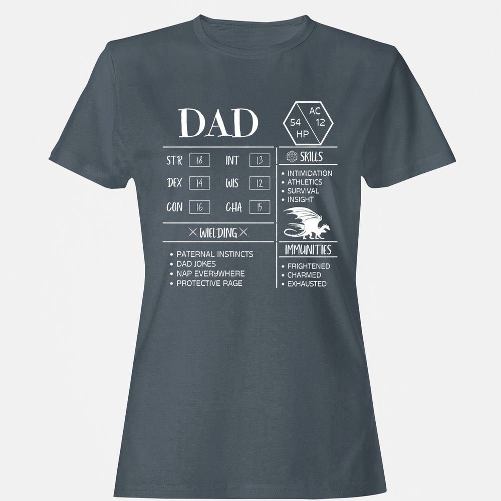 Dad Stats 2 Women's T-Shirt - Charcoal - 3