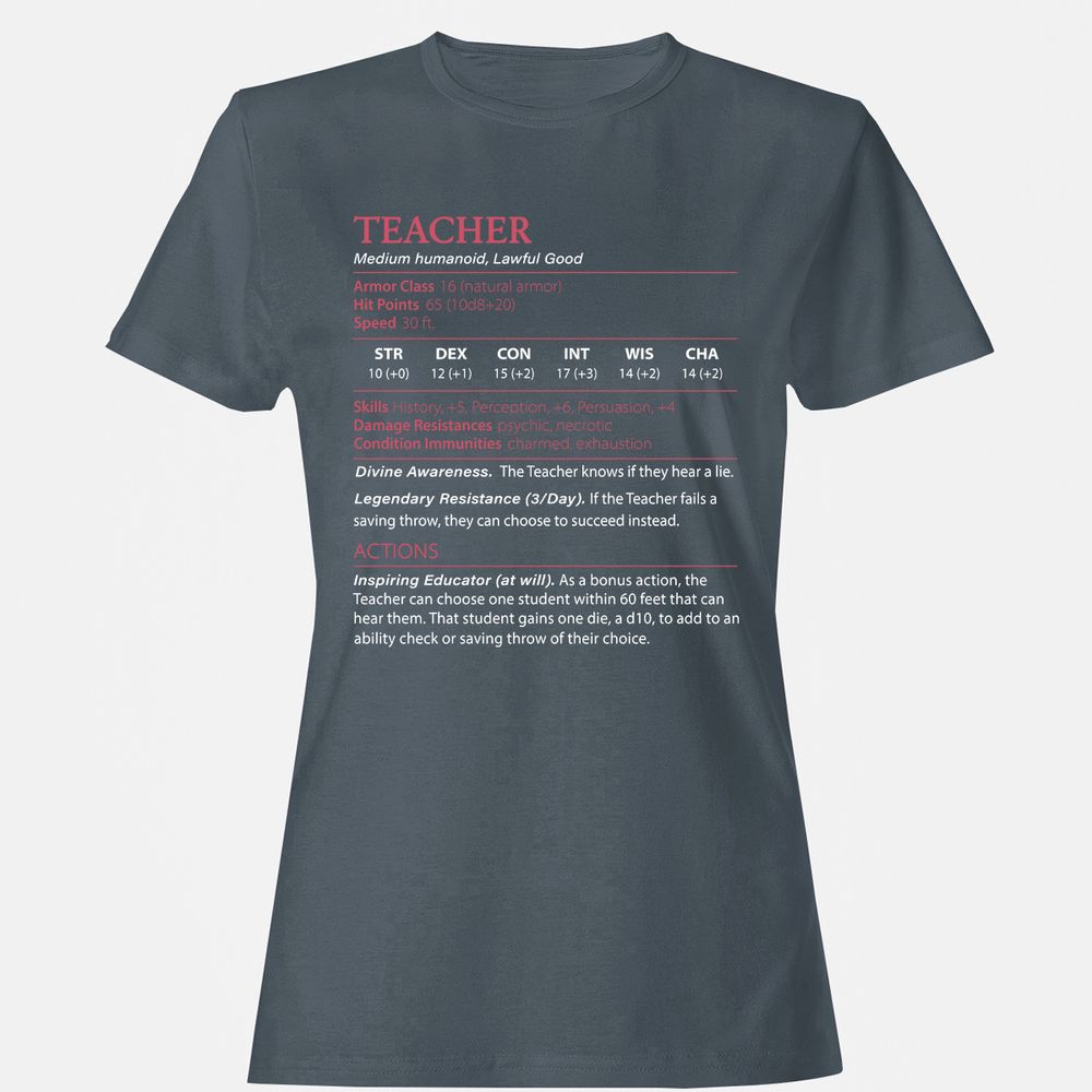Teacher Women's T-Shirt - Charcoal - 3