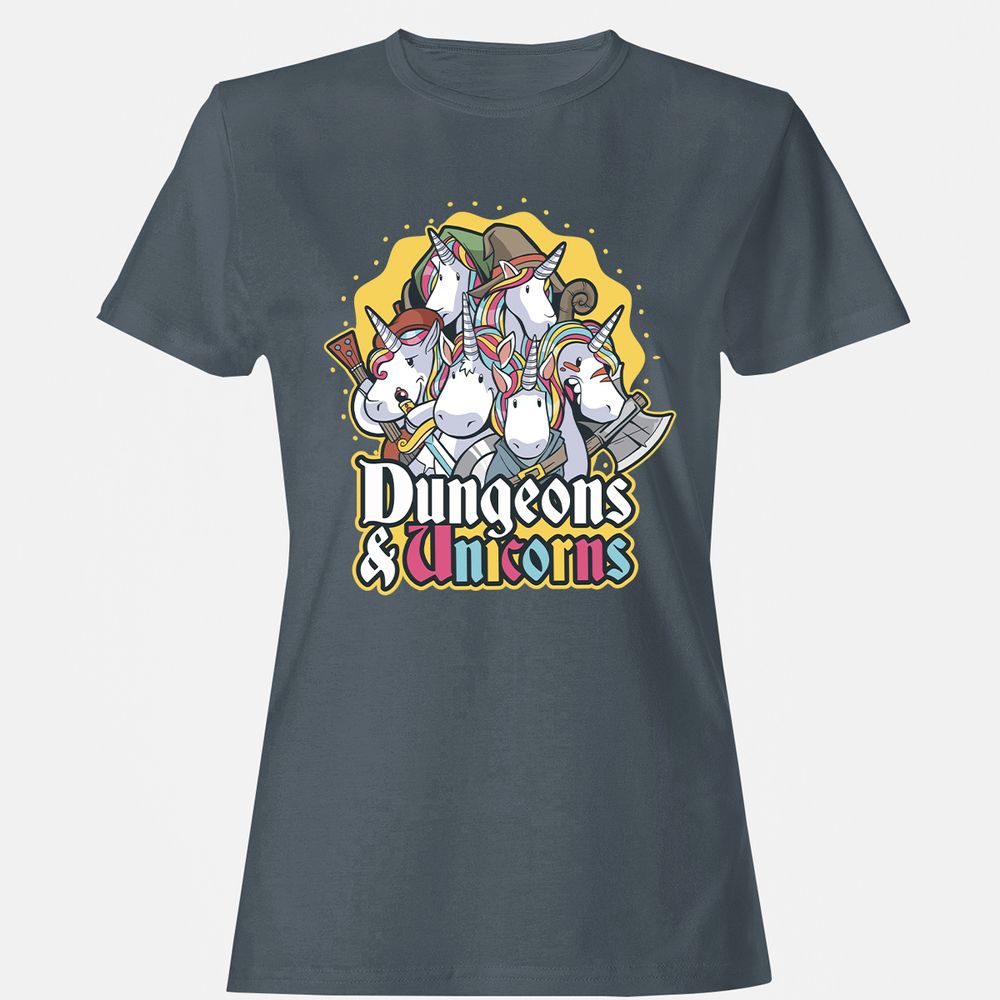 Dungeons And Unicorns Women's T-Shirt - Charcoal - 3
