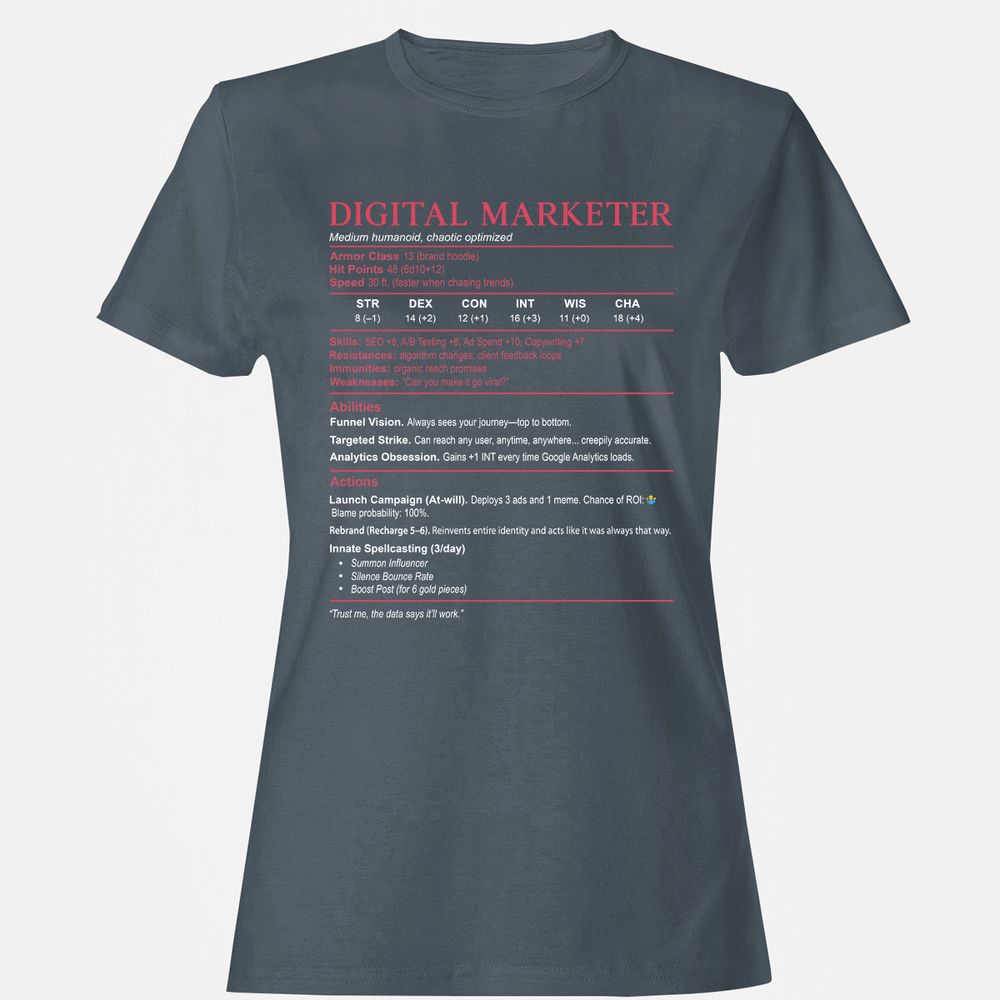 Digital Marketer Stats Women's T-Shirt - Charcoal - 3