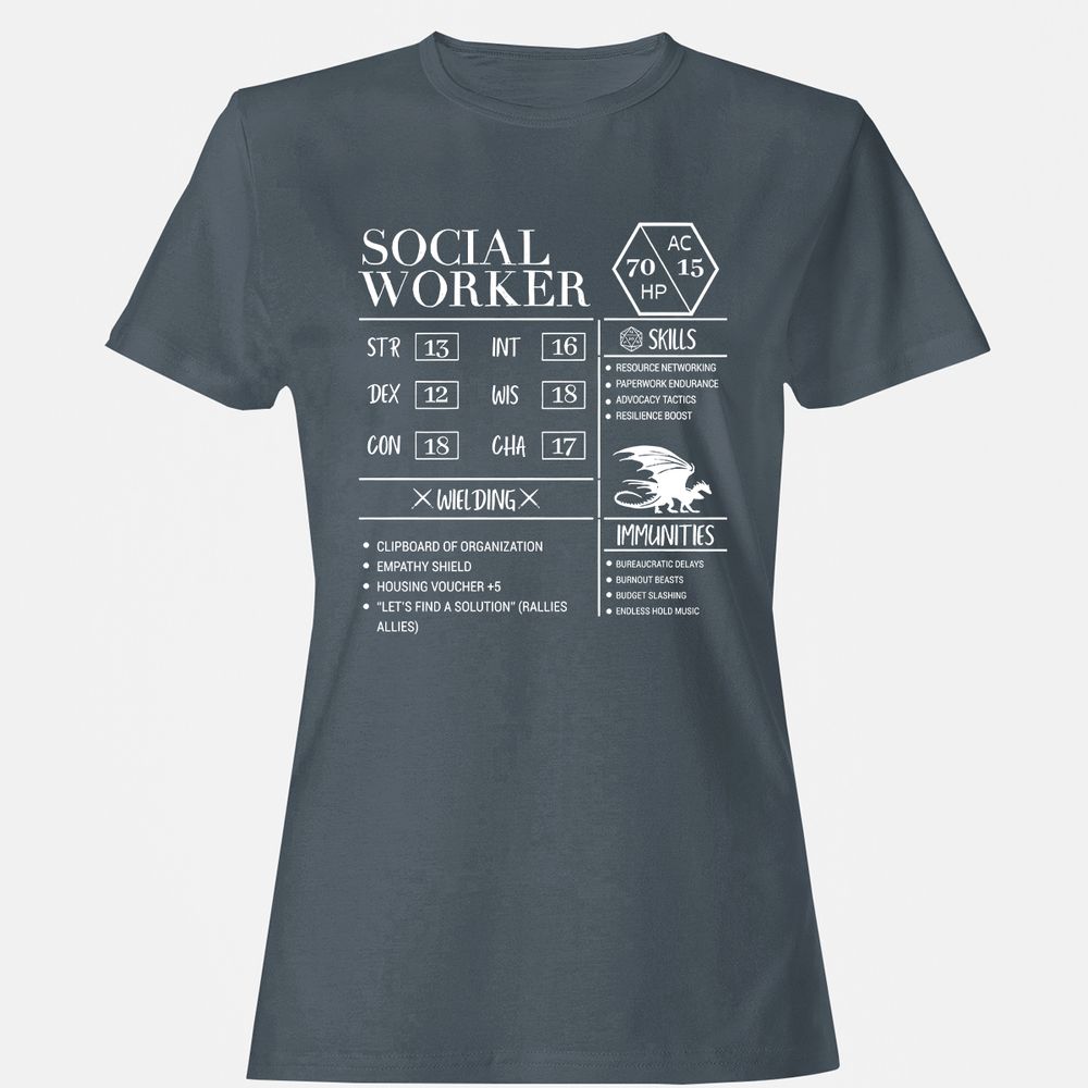 Social Worker New Women's T-Shirt - Charcoal - 3