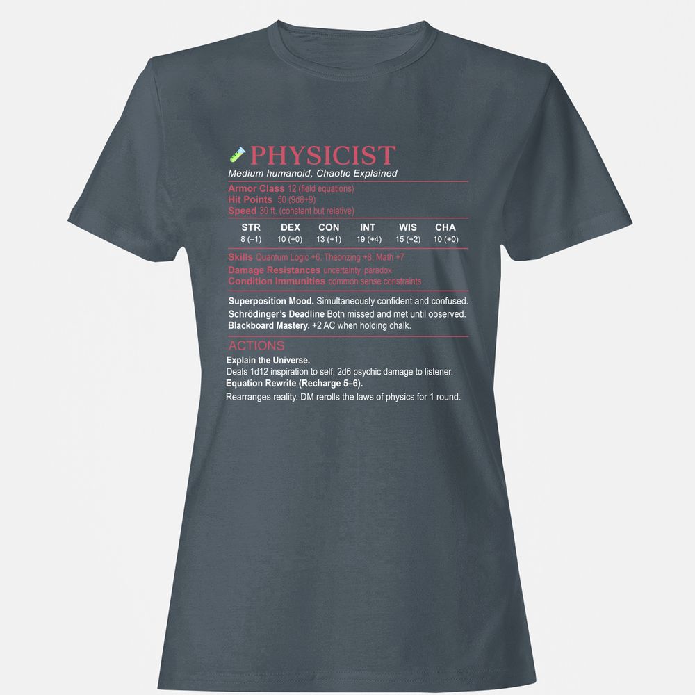 Physicist Stats Women's T-Shirt - Charcoal - 3