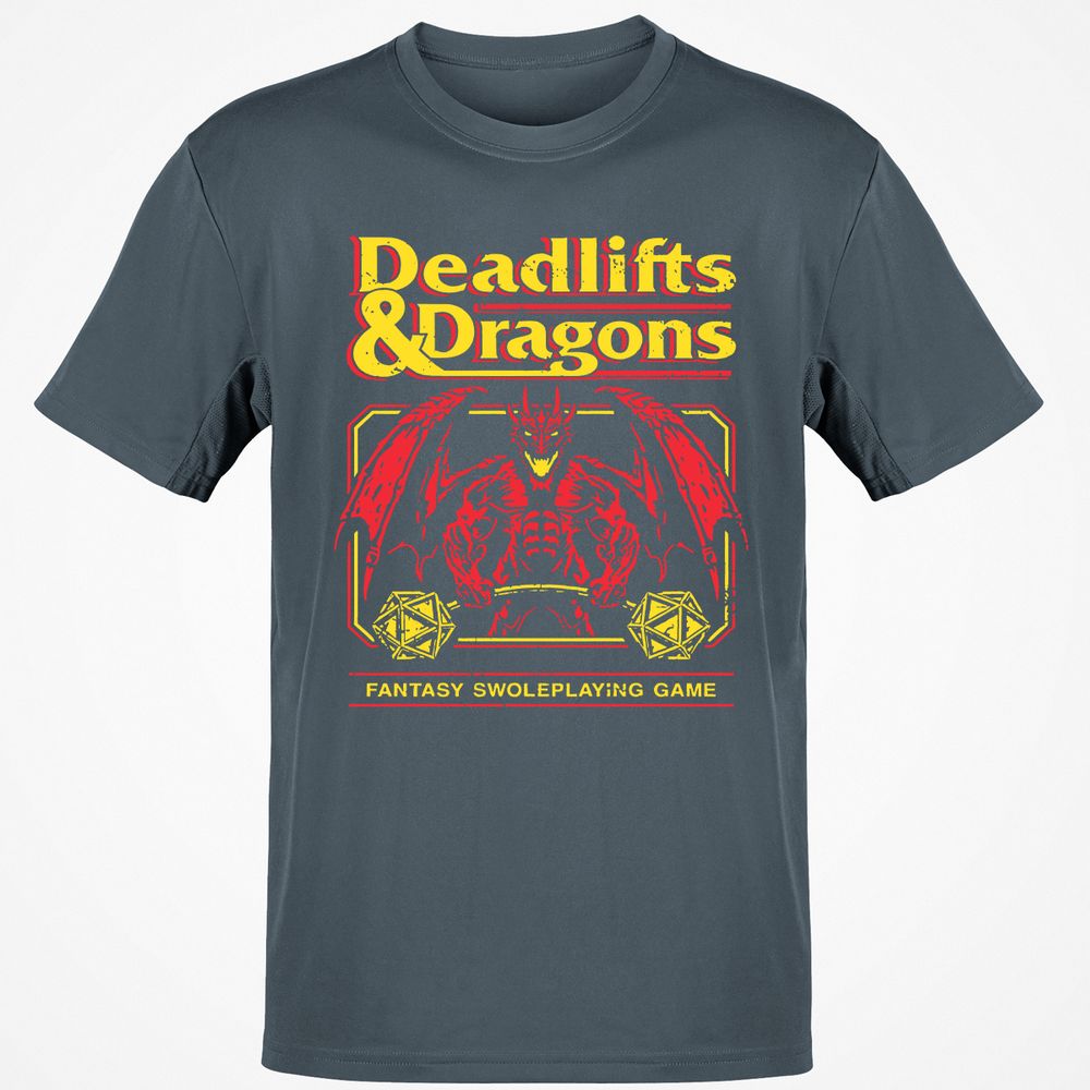 Deadlifts And Dragons Classic Unisex T-Shirt - Charcoal - 3