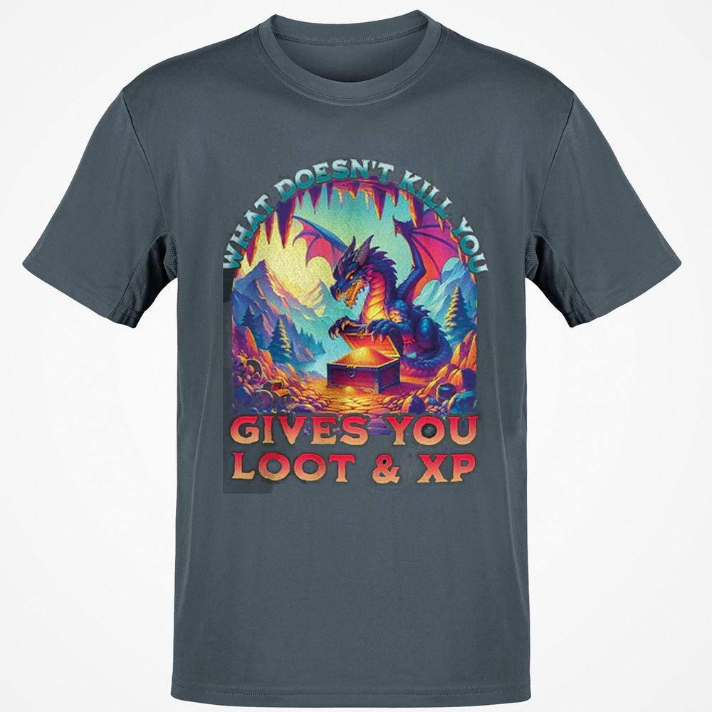 What Doesn't Kill You Give You Loot & XP Classic Unisex T-Shirt - Charcoal - 3