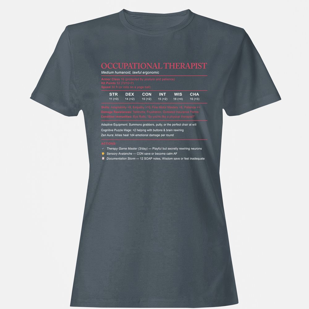Occupational Therapist Stats Women's T-Shirt - Charcoal - 3