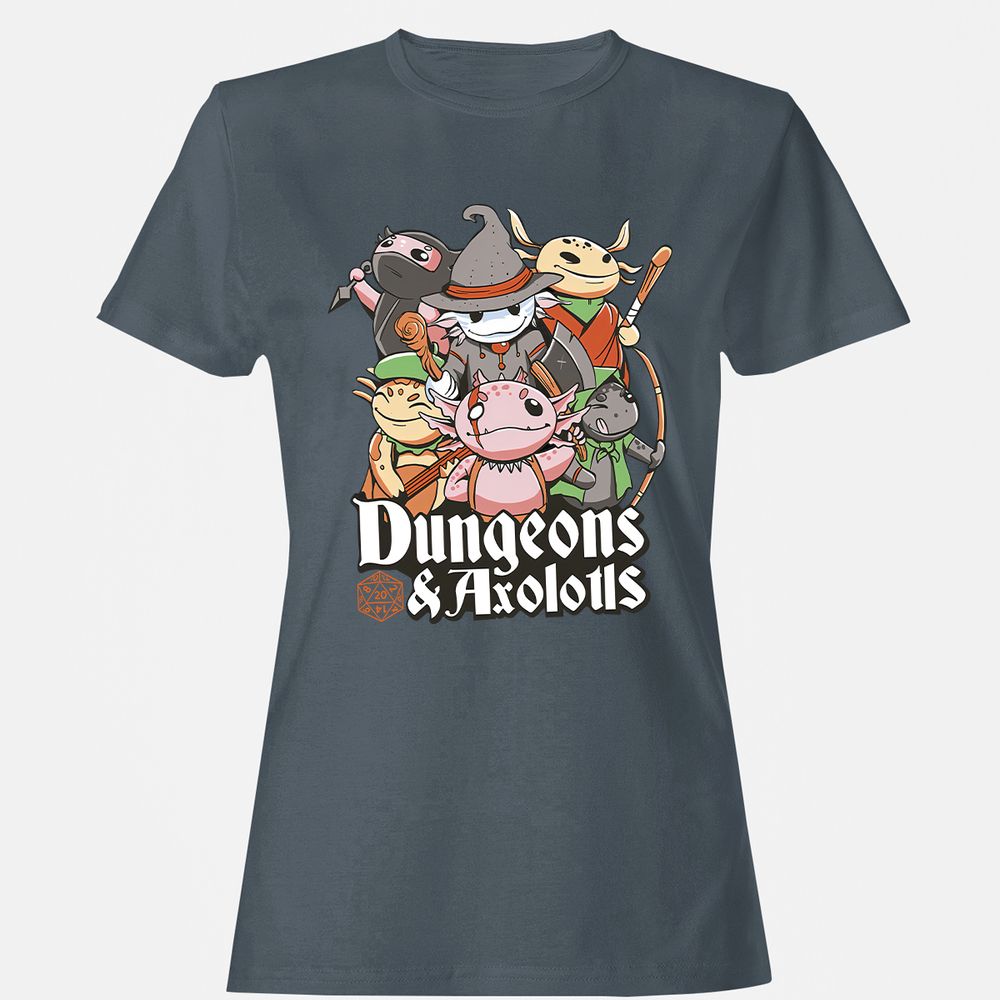 Dungeons And Axolotls Women's T-Shirt - Charcoal - 3