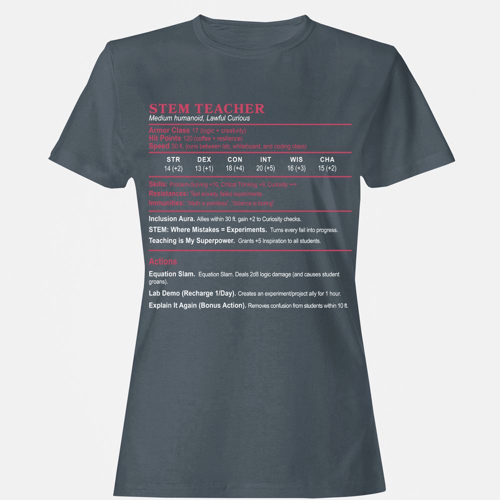 STEM TEACHER Women's T-Shirt - Charcoal - 3