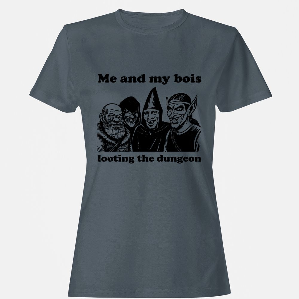 Me and my bois looting the dungeon Women's T-Shirt - Charcoal - 3