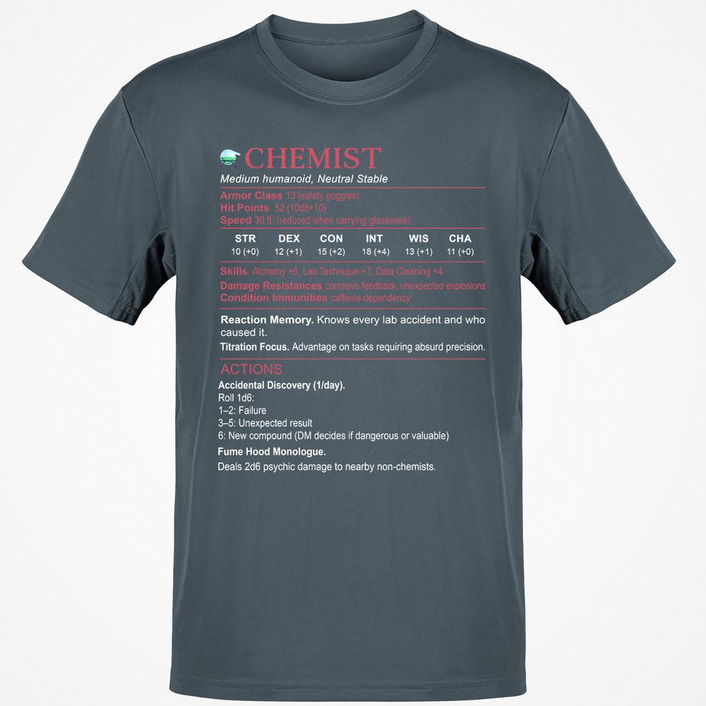Chemist Stats Classic Unisex T-Shirt - Charcoal - 3