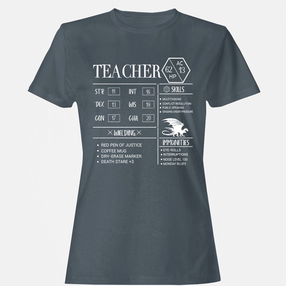 Teacher New Women's T-Shirt - Charcoal - 3