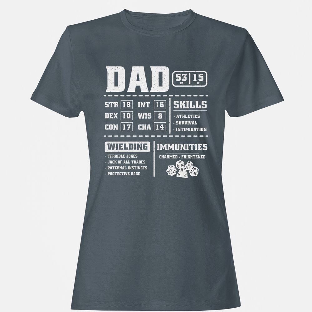 Dad Stat Block 2 Women's T-Shirt - Charcoal - 3