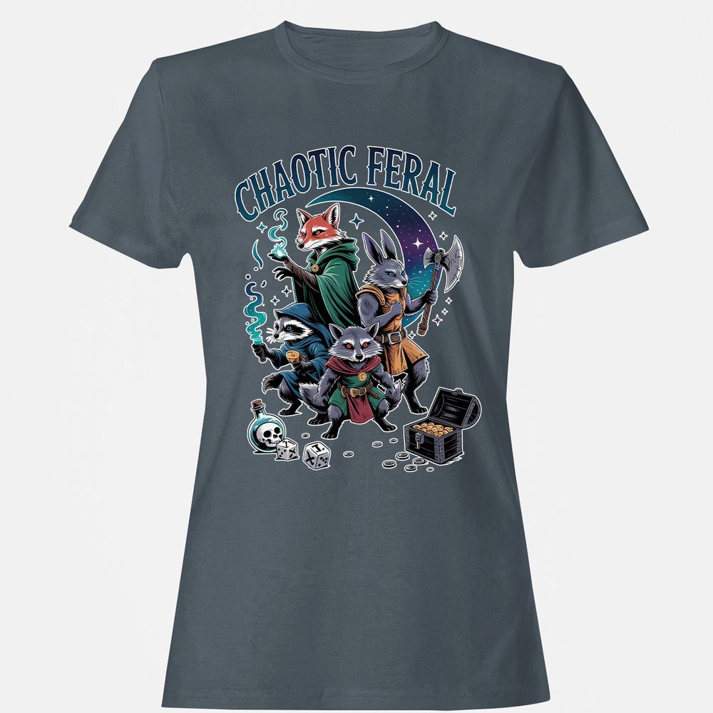 Chaotic Feral Women's T-Shirt - Charcoal - 3