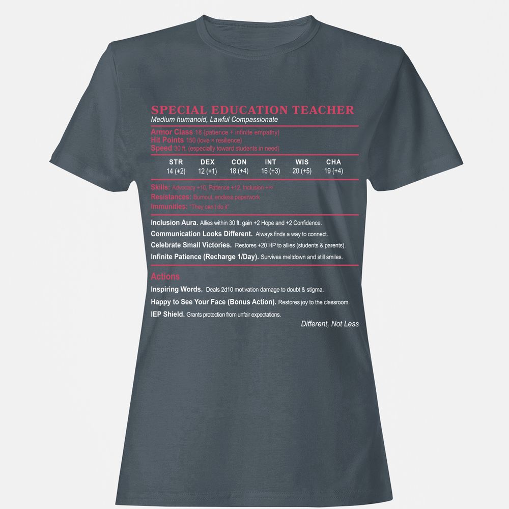 Special Education Teacher Women's T-Shirt - Charcoal - 3