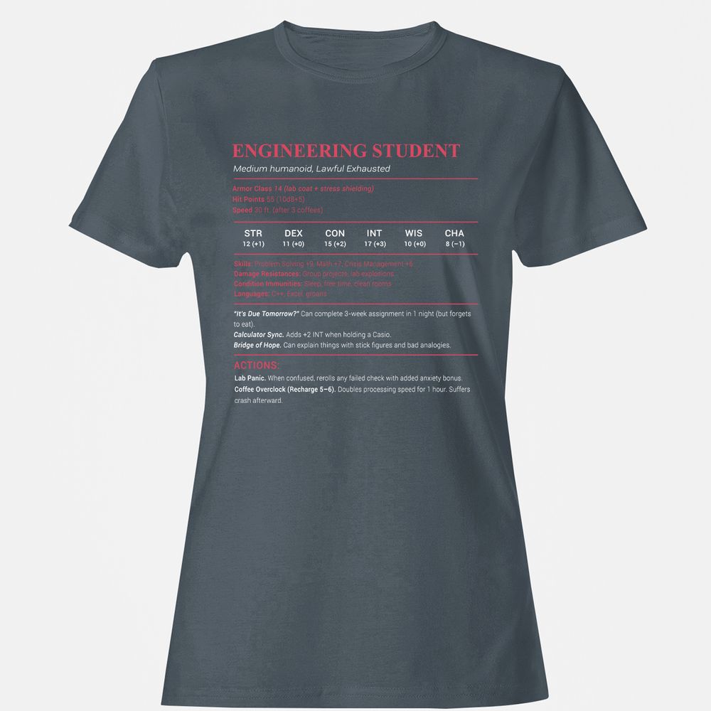 Engineering Student Women's T-Shirt - Charcoal - 3