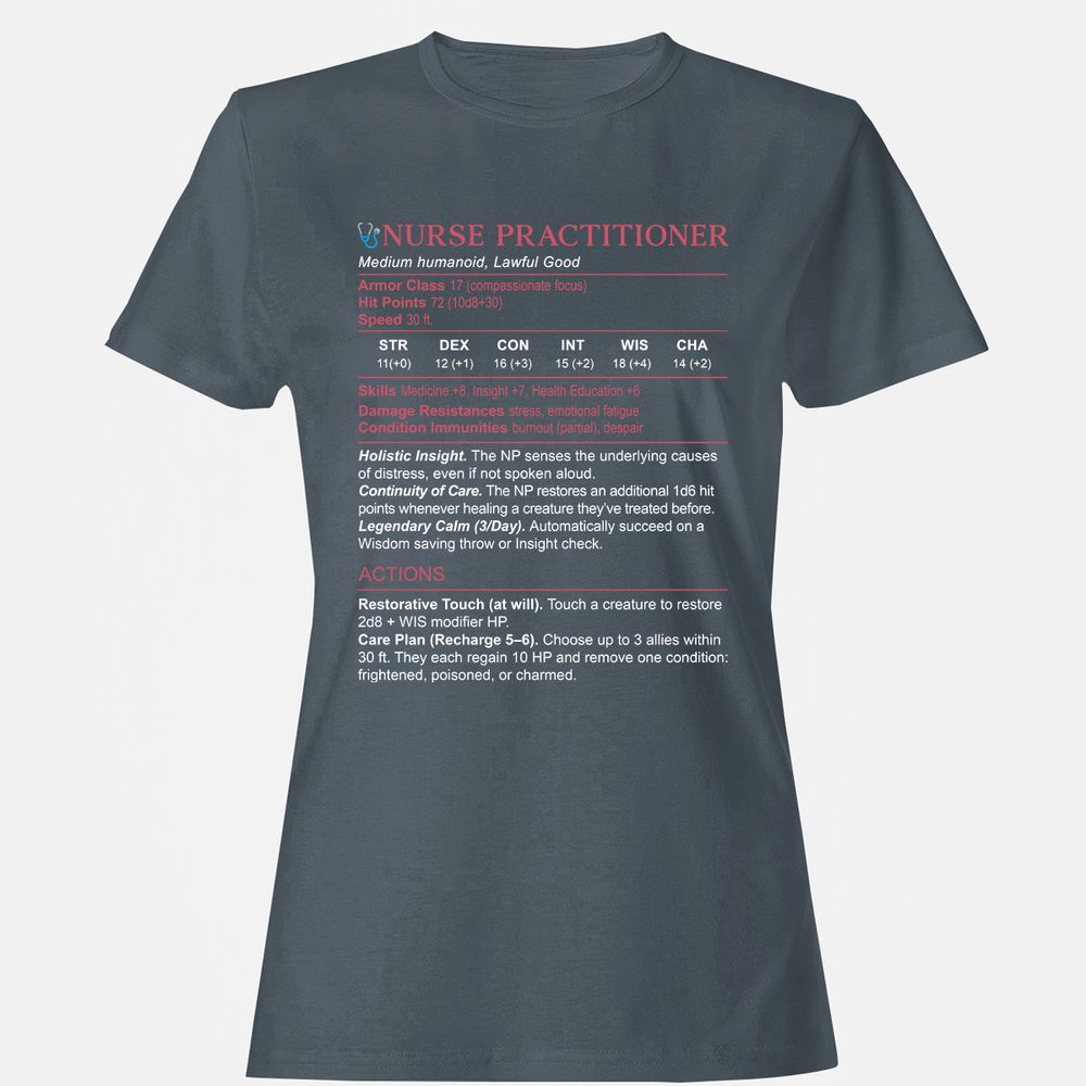 Nurse Practitioner Stats Women's T-Shirt - Charcoal - 3