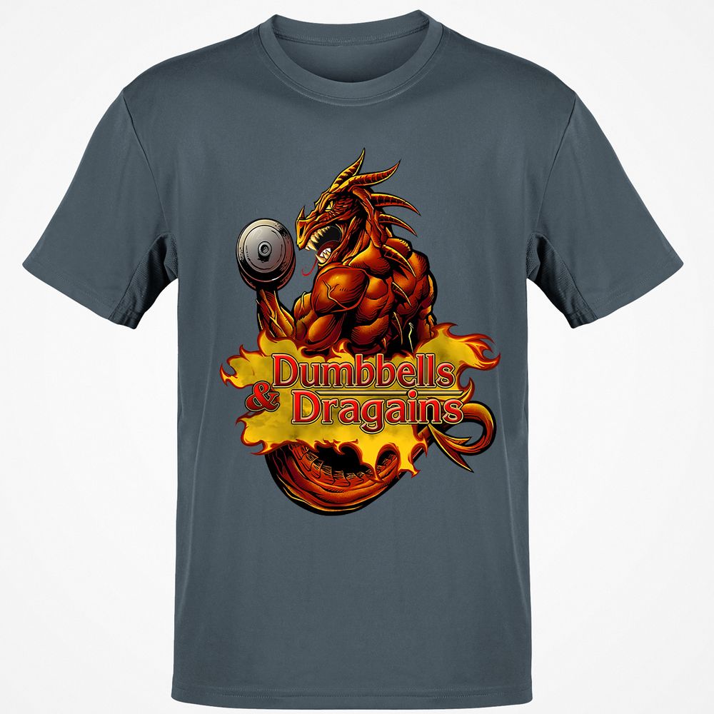 Dumbbells & Dragains Classic Unisex T-Shirt - Charcoal - 3
