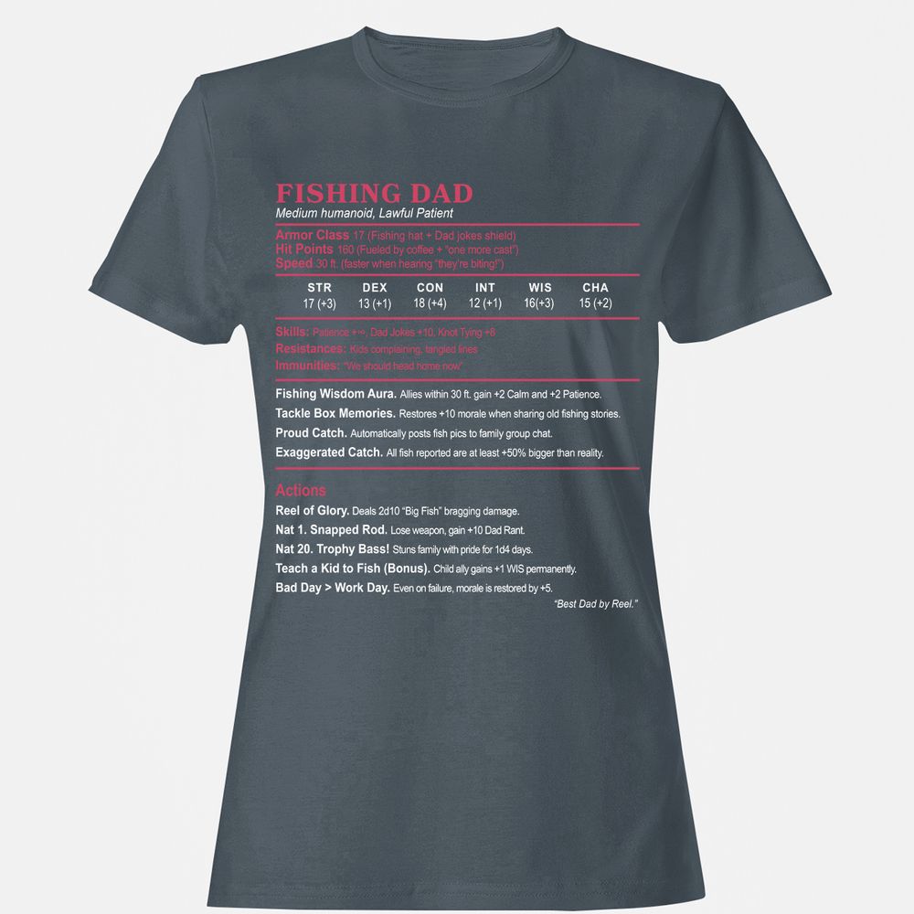 FISHING DAD Women's T-Shirt - Charcoal - 3