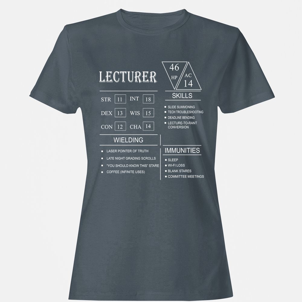 Lecturer New Women's T-Shirt - Charcoal - 3