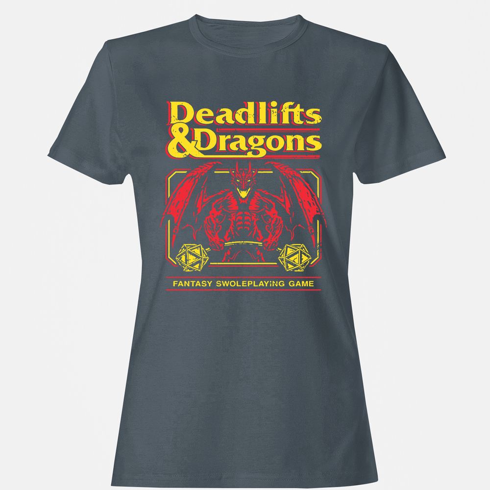 Deadlifts And Dragons Women's T-Shirt - Charcoal - 3