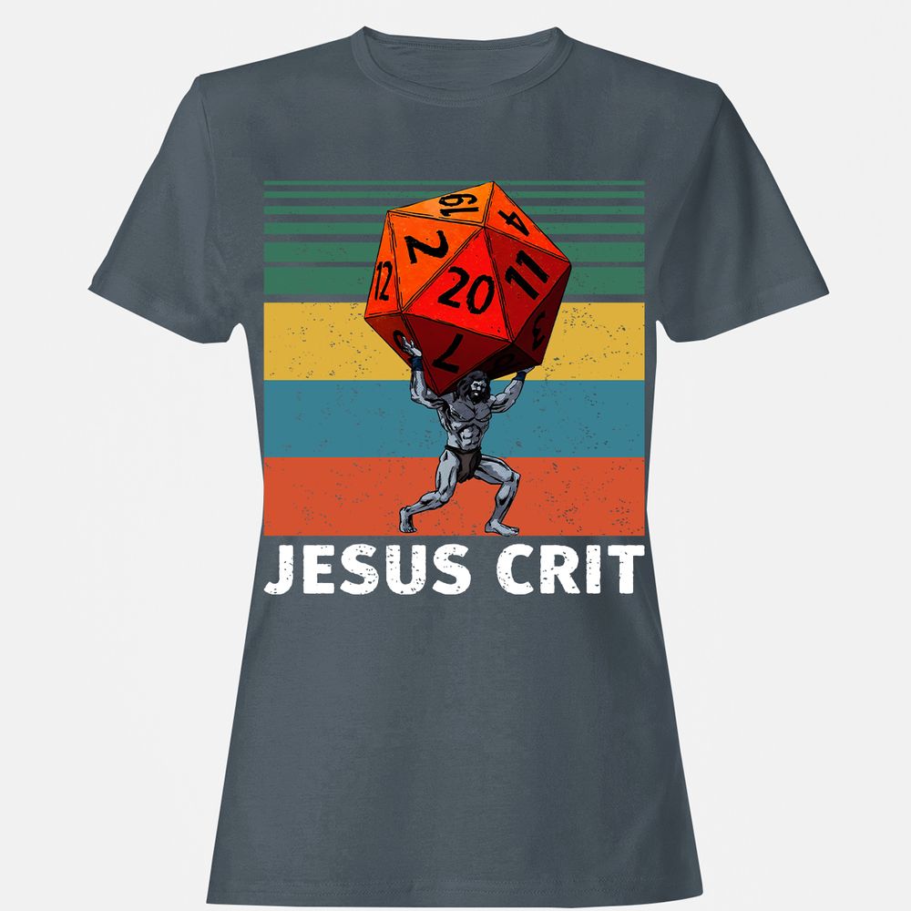 Jesus Crit Women's T-Shirt - Charcoal - 3