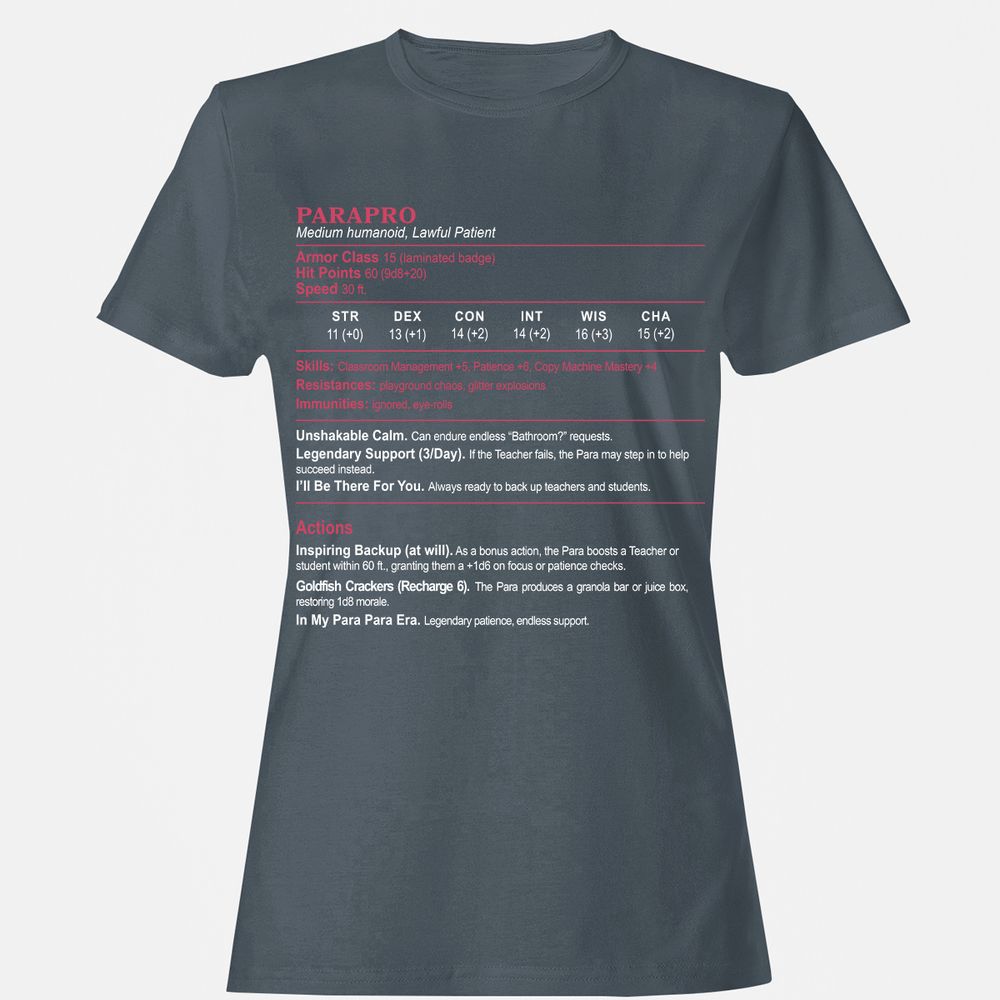 para Women's T-Shirt - Charcoal - 3