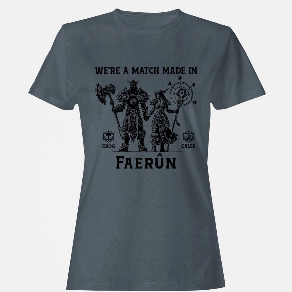Custom DnD Class Couple Women's T-Shirt - Charcoal - 3