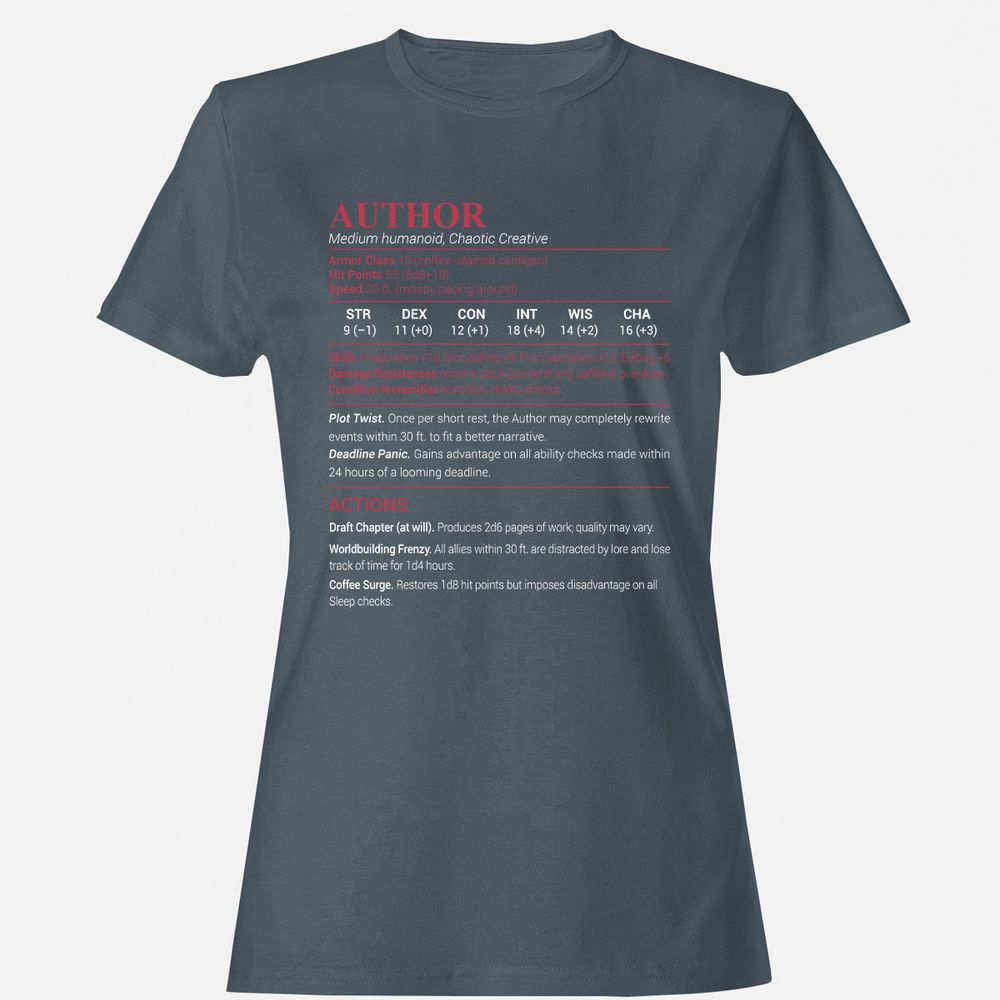 Author Women's T-Shirt - Charcoal - 3