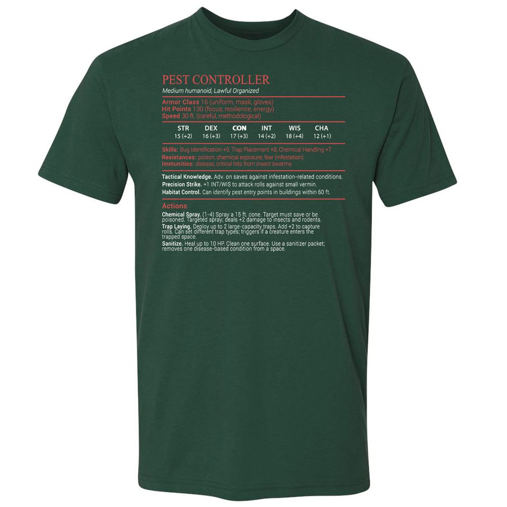 Pest Controller Stats Block - Forest Green - 3