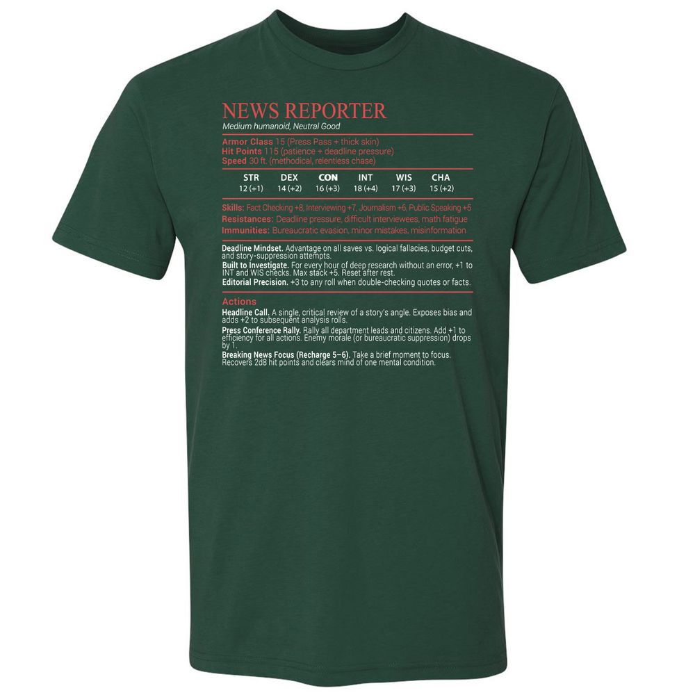 News Reporter Stats Block - Forest Green - 3