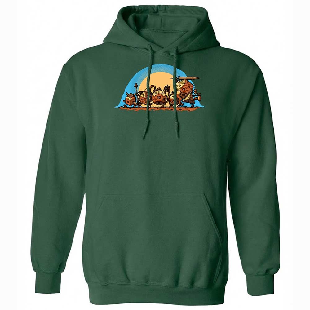 The Fellowship Of The Dice Classic Unisex Hoodie - Forest Green - 3