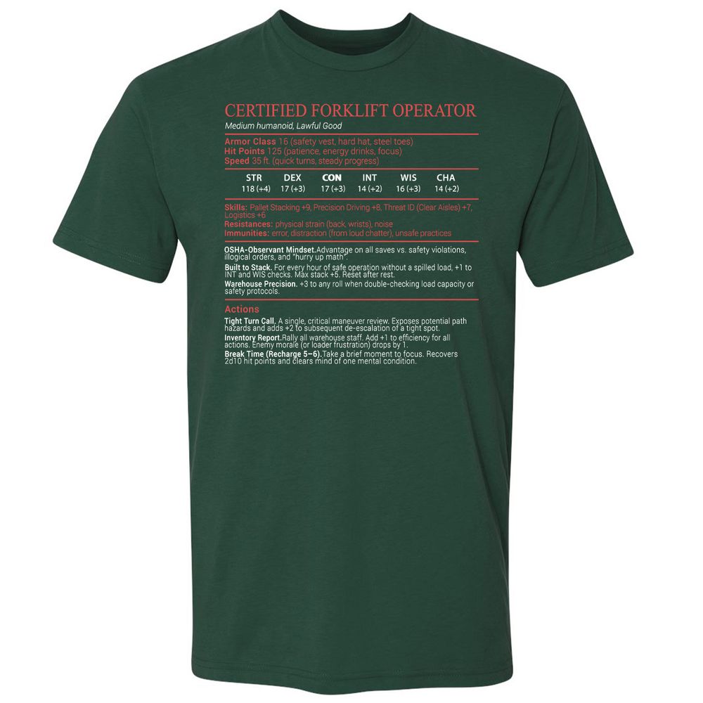 Certified Forklift Operator Stats Block - Forest Green - 3