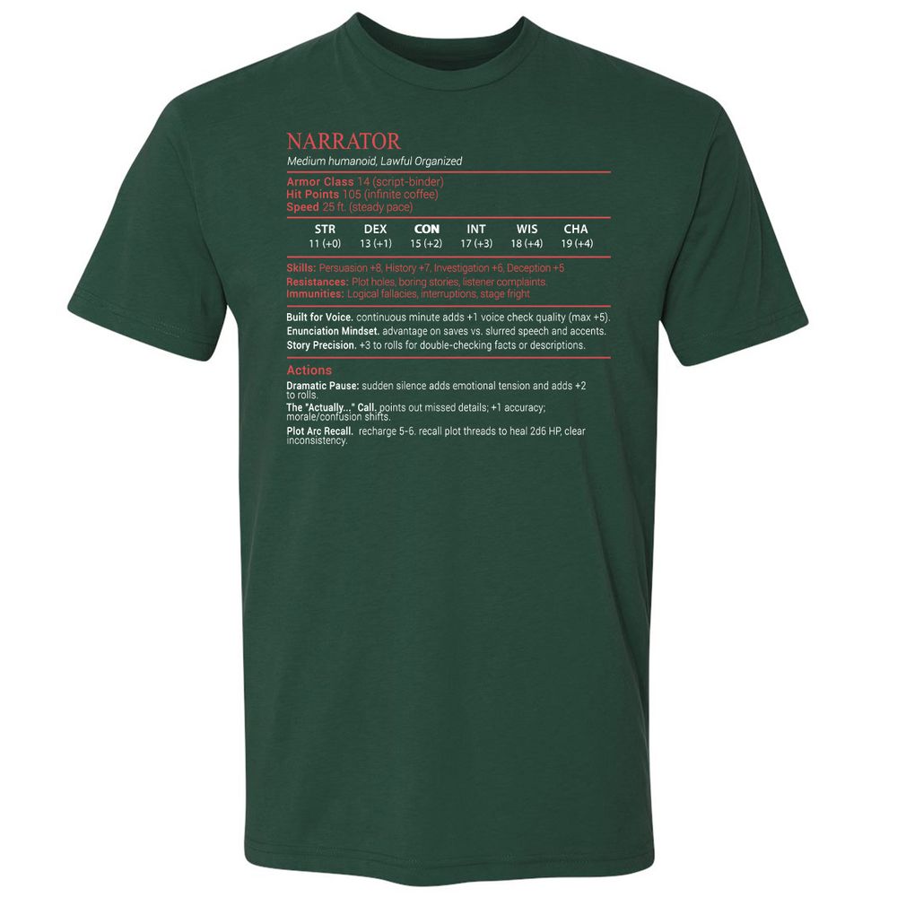 Narrator Stats Block - Forest Green - 3