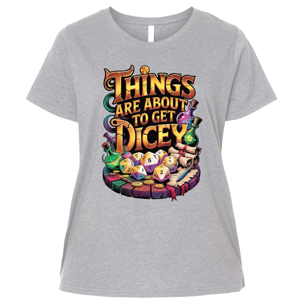 Things Are About To Get Dicey Ladies Curvy Jersey - Heather - 3