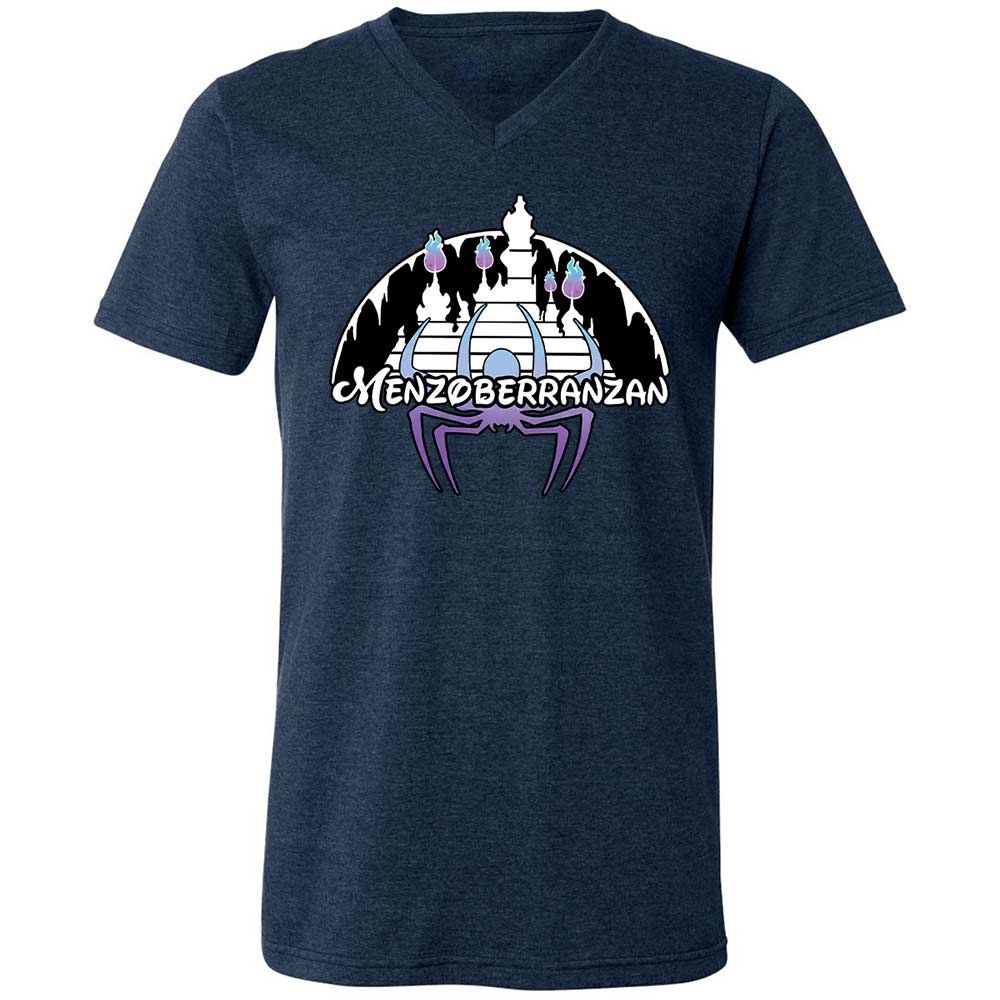 Menzoberranzan Unisex V-Neck T-Shirt - Heather Navy - 3