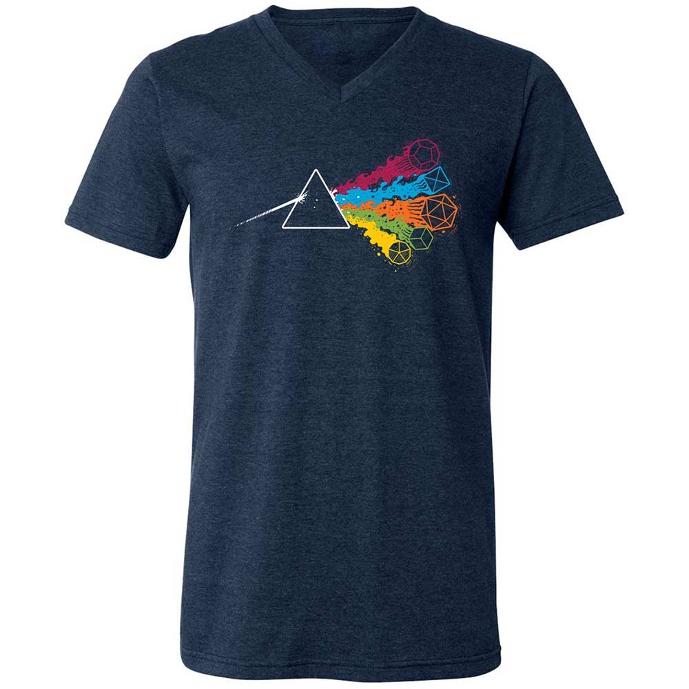 Dark Side Of The Dices Unisex V-Neck T-Shirt - Heather Navy - 3